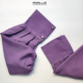 تصویر ساق دست کرپ حریر یاسی تیره بسیار با کیفیت، با دوام