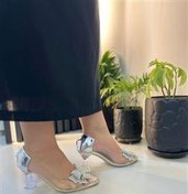 تصویر صندل مجلسی زنانه سیندرلا با پاشنه شیشه‌ای نشکن 