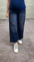 تصویر شلوار جین بارداری واید - مشکی / سایز سه تا دور باسن ۱۱۰ سانت 