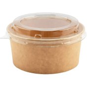 تصویر کاسه کاغذی دورو کرافت بدون چاپ با درب پت پیکنیک 