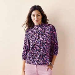 تصویر بلوز یقه سه سانتی گلدار اسمارا - L 