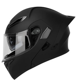 تصویر کلاه کاسکت فک‌متحرک سومان مدل 955 matt black black vents 