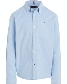 تصویر پیراهن کژوال نخی کشی پسرانه، آبی برند Tommy Hilfiger Boys' Stretch Oxford Cotton Casual Shirt, Blue