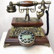 تصویر تلفن رومیزی چوبی گرند فون 