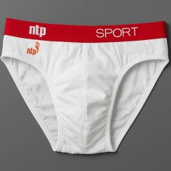 تصویر شورت اسلیپ مردانه کش پهن سفید نیکوتن پوش 