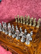 تصویر مهره شطرنج پلی استر نگین دار مدل رومی Polyester chess piece with jeweled Roman model