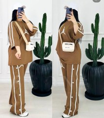 تصویر ست تیشرت و شلوار دورس نخ پنبه جردن سایز فری رنگ مشکی 