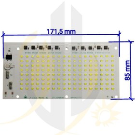 تصویر چیپ LED DOB LY 100W بلالی سفید (ال ای دی دی او بی 100 وات ال وای) پروژکتوری 