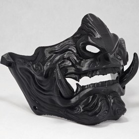 تصویر ماسک مدل ONI مشکی 2 دندان 