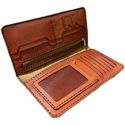 تصویر کیف پول چرم طبیعی دست دوز 