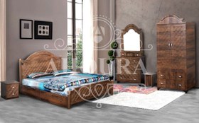 تصویر تخت خواب دو نفره MDF وکیوم مدل روژان - بدون پاتختی / بدون کشو / نداشته باشد 