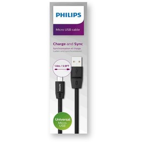 تصویر کابل تبدیل USB به Micro-USB فیلیپس مدل DLC2519 طول 1.8 متر PHILIPS DLC2519 MICRO USB CABLE 1.8M