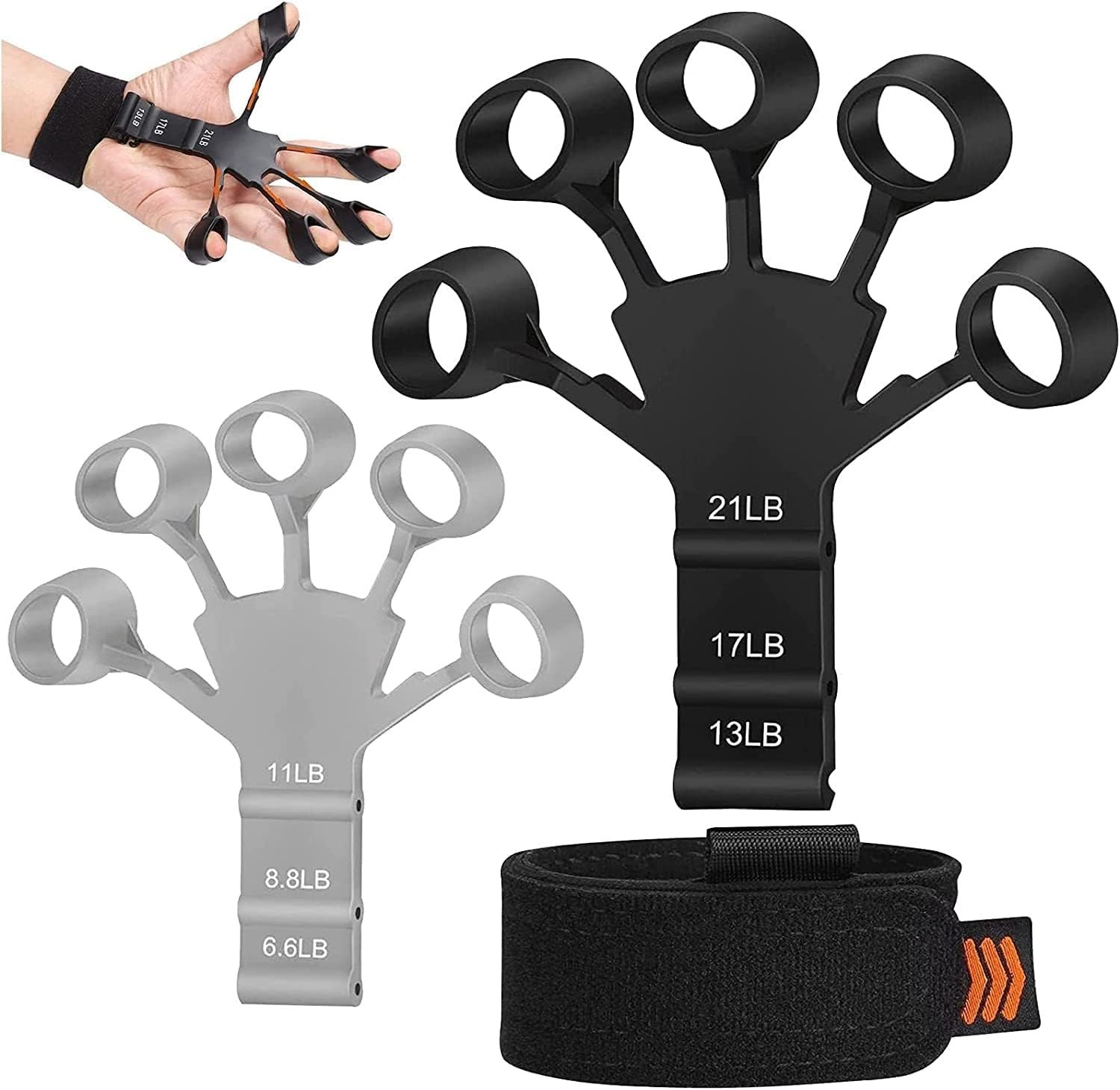 Professional Hand Grip Strengthener 200lbs-1200lbs, No Slip Metal  Adjustable Heavy-Duty Finger Stretcher with Carry Bag,Weighted Great Wrist  & Forearm