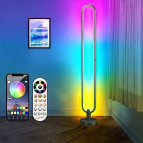تصویر چراغ هوشمند ایستاده Gluckluz Floor Lamp LED RGB Corner Lamps| با قابلیت تنظیم نور |با قابلیت تغییر رنگ |با برنامه و کنترل از راه دور| همگام سازی موسیقی برای دکوراسیون منزل، اتاق بازی ،اتاق خواب، اتاق نشیمن- ارسال 15 الی 20 روزکاری 