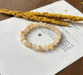تصویر دستبند سنگ سیترین روشن لکه برفی اصل معدنی 