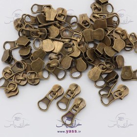 تصویر سرزیپ نمره 5 فلزی زرد قلم (بسته 10 عددی) 