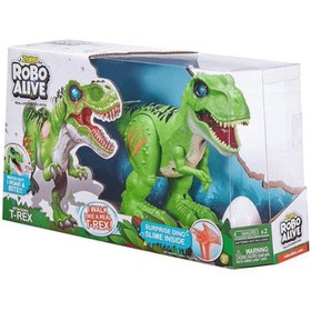 تصویر ربات دایناسور تی رکس سبز روبو الایو سری Dino Wars 