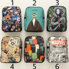 تصویر کیف کوله مخمل چاپی 