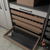 تصویر جاکفشی ریلی داسی با فریم فلزی و چرم 