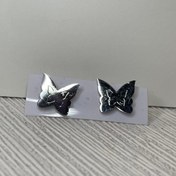 تصویر گوشواره میخی طرح پروانه کد 1 