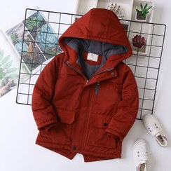 تصویر کاپشن روسی میکرو طرح دوجیب بدون خز کلاه 