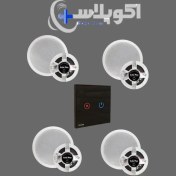 تصویر پک ۴ عددی بلندگو سقفی مدل P200 با آمپلی فایر ۱۰۰ وات 