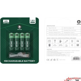 تصویر باتری قلمی شارژی گرین لاین مدل GNRGBAA 1.6V Zn-Ni ا Green Lion GNRGBAA Rechargeable battery 1.6V Zn-Ni Green Lion GNRGBAA Rechargeable battery 1.6V Zn-Ni