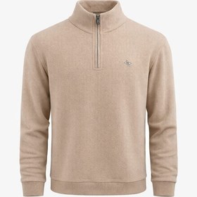 تصویر پلیور بافت نیم زیپ - 