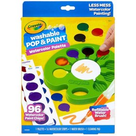 تصویر پالت رنگ آبی قابل شستشو و نقاشی پاپ برند crayola Pop & Paint Washable Watercolor Palette