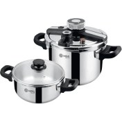 تصویر زودپز دوقلو ام جی اس MGS استیل دسته مشکی 