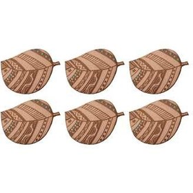 تصویر زیرلیوانی چوبی نفیس طرح برگ کد zhb - بسته 6 عددی ا Nafis Leaf Zhb Wooden Coaster Set of 6 Nafis Leaf Zhb Wooden Coaster Set of 6