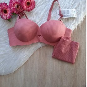 تصویر ست سوتین و شورت لیزری دخترانه سایز ۶۰ و ۶۵ رنگ کرم، مشکی، گلبهی، صورتی، آبی 