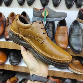 تصویر کفش چرم طبیعی مردانه و طبی مدل اکتیو بندی دیتون کد 17939 dayton men's leather shoes, Active model