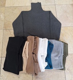 تصویر پلیور یقه اسکی - طوسی 