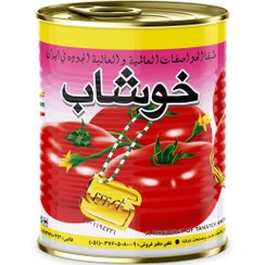 تصویر کنسرو رب گوجه فرنگی خوشاب مقدار 800 گرم Canned fragrant tomato paste in the amount of 800 g