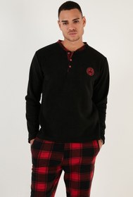 تصویر ست پیژامه مردانه بوراتی فاق نرمال آستین بلند شطرنجی | Buratti 609610013W4 