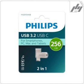 تصویر فلش مموری فیلیپس TYPE C مدل 2in1 ظرفیت 256 گیگابایت PHILIPS Type C 2 in 1 256GB