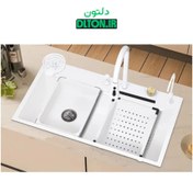 تصویر سینک ظرفشویی آبشاری سفید گرید A 