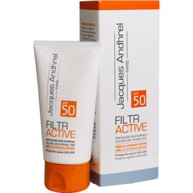 تصویر کرم ضد آفتاب بی رنگ SPF50 ژاک آندرل پاریس مدل فیلتر اکتیو مناسب پوست خشک و معمولی 50 میلی لیتر-Jacques Andhrel Paris SPF50 Model Filter Active Cream 50 Ml 