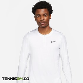 تصویر تی شرت نیم زیپ تنیس مردانه نایک NikeCourt Dri-FIT Advantage-سفید 