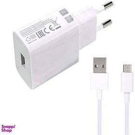 تصویر شارژر دیواری شیائومی مدل Mdy-03-Zk به همراه کابل تبدیل Micro USB 