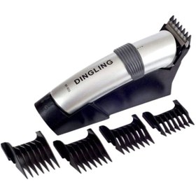 تصویر ماشین اصلاح موی برقی حرفه‌ای با تیغه‌های نقره‌ای/مشکی برند dingling Professional Electric Hair Clipper With Blades Silver/Black