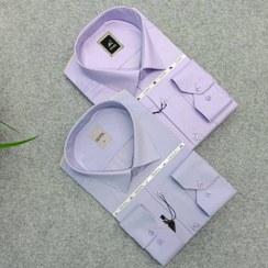 تصویر پیراهن ساده تک رنگ قواره کلاسیک استین بلند_ پارچه فلورا درجه یک 