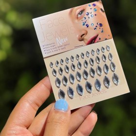 تصویر نگین ورقه ای طرح برگ نقره ای ۳۸ عددی کد J122 