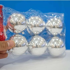 تصویر آویز تزیینی گوی کریسمس مجموعه ۶ عددی 