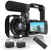 تصویر دوربین فیلمبرداری، دوربین فیلمبرداری HD 1080P 30FPS 36MP با چرخش 270 درجه، دوربین دیجیتال با زوم 16X، دوربین فیلمبرداری دید در شب برای YouTube با میکروفون خارجی، هود لنز، کنترل از راه دور، تثبیت کننده Video Camera Camcorder,HD 1080P 30FPS 36MP 270 Degree Rotation,16X Zoom Digital Camera, Night Vision Vlogging Camera for YouTube with External Microphone,Lens Hood, Remote Control, Stabilizer