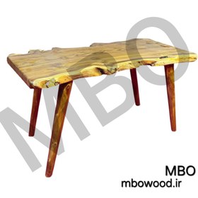 تصویر ست میز چوبی سبک روستیک برند MBO MBO brand rustic style wooden table set