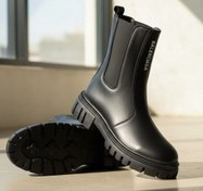 تصویر نیم بوت زنانه بغل کش چرمی کد ۱۲۳ 