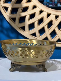 تصویر کاسه آنتیک برنجی ۸ اینچ ساخت هندوستان رنگ برنزی Brass bowl