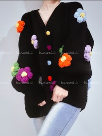 تصویر ژاکت زنانه طرح گل 